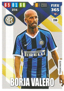 2019-20 Panini Adrenalyn Fifa 365 -  #238 - Borja Valero - Inter Milan